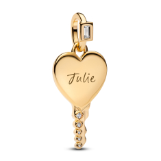 Pandora Engravable Heart Key Gold-Plated Pendant 1