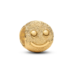 Pandora Textured Happy Face Gold-Plated Mini Charm 1