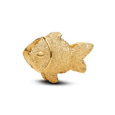 Pandora Textured Fish Gold-Plated Mini Charm 1