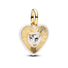 Final Sale - Pandora ME Radiating White Heart Gold-Plated Medallion Charm 1