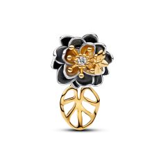 Pandora - Disney, Princess Tiana Lotus Flower Lab-Grown Diamond Two-Tone Charm 1