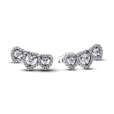 Pandora Halo Heart Trilogy Stud Earrings 1