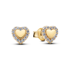 Pandora Heart Halo Gold-Plated Stud Earrings 1
