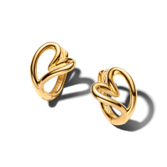 Pandora Organically Shaped Heart Gold-Plated Small Hoop Earrings 1
