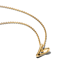 Pandora Organically Shaped Heart Small Gold-Plated Pendant Necklace 1