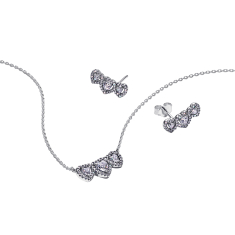 Final Sale - Pandora Halo Heart Trio Jewelry Gift Set 1