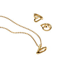 Final Sale - Pandora Golden Organic Heart Jewelry Gift set 1