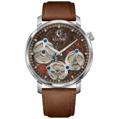 Accutron Electrostatic Spaceview Evolution Brown Suede Strap Watch 43.5mm - 26A214 1