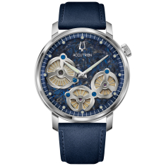 Accutron Electrostatic Spaceview Evolution Blue Suede Strap Watch 43.5mm - 26A215 1