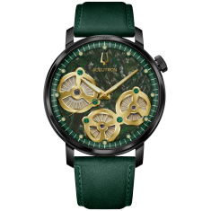 Accutron Electrostatic Spaceview Evolution Green Suede Strap Watch 43.5mm - 28A210 1