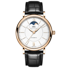 IWC Portofino Automatic Moon Phase Brown Leather Strap Watch 40mm - IW459403 1