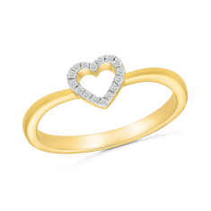 1/20ctw Diamond 10k Yellow Gold Heart Ring 1