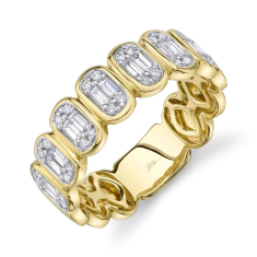 Shy Creation 1/2ctw Baguette Diamond 14k Yellow Gold Ring 1
