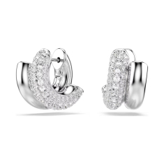 Swarovski Dextera Crystal Mini Hoop Earrings, Rhodium-Plated 1