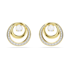 Swarovski Hyperbola Zirconia and Crystal Stud Earrings, Gold-Tone Plated 1