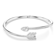 Swarovski Idyllia Crystal Arrow Bangle Bracelet, Rhodium-Plated 1