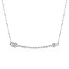 Swarovski Idyllia Crystal and Zirconia Arrow Necklace, Rhodium-Plated 1