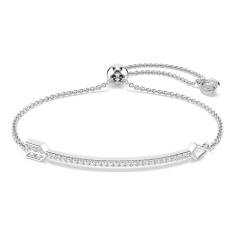 Swarovski Idyllia Crystal and Zirconia Arrow Bracelet, Rhodium-Plated 1