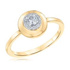 1/5ctw Diamond 10k Yellow Gold Halo Ring - 80th Anniversary Bubble Collection 1