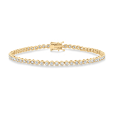 2ctw Round Lab Grown Diamond 14k Yellow Gold Tennis Bracelet 1