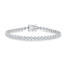 3ctw Round Lab Grown Diamond 14k White Gold Tennis Bracelet 1