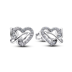 Pandora Entwined Heart & Butterfly Stud Earrings 1