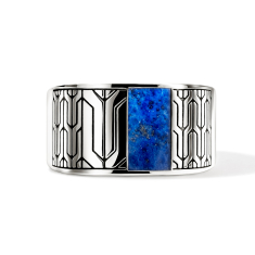 John Hardy Icon 50 Lapis Lazuli Sterling Silver Band Ring - Size 10 1
