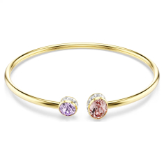 Swarovski Chroma Pink and Purple Crystal Bangle Bracelet, Gold-Tone Plated 1