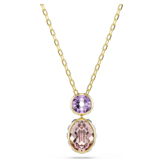 Swarovski Chroma Pink and Purple Crystal Pendant Necklace, Gold-Tone Plated 1