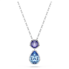 Swarovski Chroma Blue and Purple Crystal Pendant Necklace, Rhodium-Plated 1