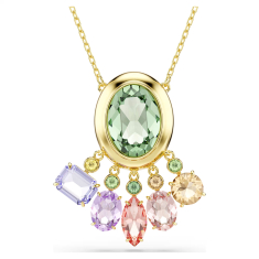 Swarovski Gemma Multicolored Crystal Dangling Pendant Necklace, Gold-Tone Plated 1