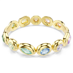 Swarovski Gemma Multicolored Crystal Bangle Bracelet, Gold-Tone Plated 1