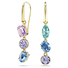 Swarovski Gemma Multicolored Crystal Asymmetrical Drop Earrings, Gold-Tone Plated 1