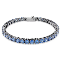 Swarovski Matrix Blue Zirconia Tennis Bracelet, Ruthenium-Plated 1