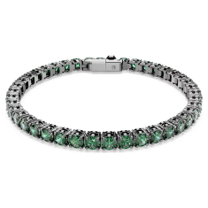 Swarovski Matrix Green Zirconia Tennis Bracelet, Ruthenium-Plated 1