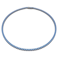 Swarovski Matrix Blue Zirconia Tennis Necklace, Ruthenium-Plated 1