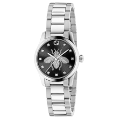 Previously Owned Gucci G-Timeless with Bee Iconic Black Diamond Dial Stainless Steel Watch 27mm - YA1265024 1