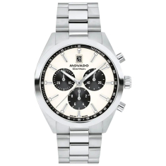 Previously Owned Movado Heritage Series Datron Ivory Dial Stainless Steel Bracelet Watch 41mm - 3650197 1