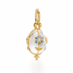 Temple St. Clair 18k Yellow Gold Small Fiori Rock Crystal Amulet 1