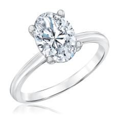 2ct Oval Lab Grown Diamond Solitaire Engagement Ring 1