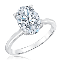3ct Oval Lab Grown Diamond Solitaire Engagement Ring 1