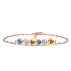 Personalized Gemstone Family Heart Bracelet 1