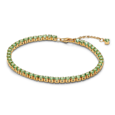 Pandora Sparkling Green Gold-Plated Tennis Bracelet 1