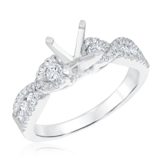 5/8ctw Diamond White Gold Wide Band Twist Engagement Ring Setting 1