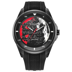 Men's Citizen Eco-Drive Star Wars Death Star, Vader's Shadow Black Dial Black Silicone Strap Watch 45mm - AW1606-06W 1
