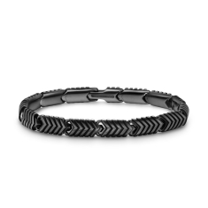 Men's David Yurman Chevron Link Bracelet in Black Titanium, 7.6mm 1