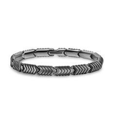 Men's David Yurman Chevron Link Bracelet in Titanium, 7.6mm 1
