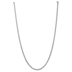14k White Gold 3.35mm Curb Chain Necklace 1