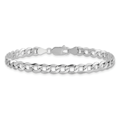 14k White Gold 5.25mm Curb Chain Bracelet 1