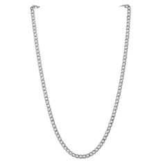 14k White Gold 5.25mm Curb Chain Necklace 1